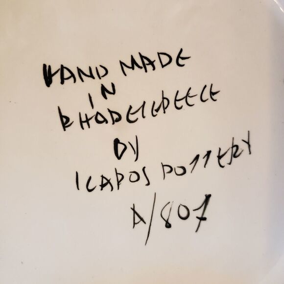 IKaros Hand Painted Carnations and Tulips Decorative Plate Rhodes, Greece - Picture 4 of 5